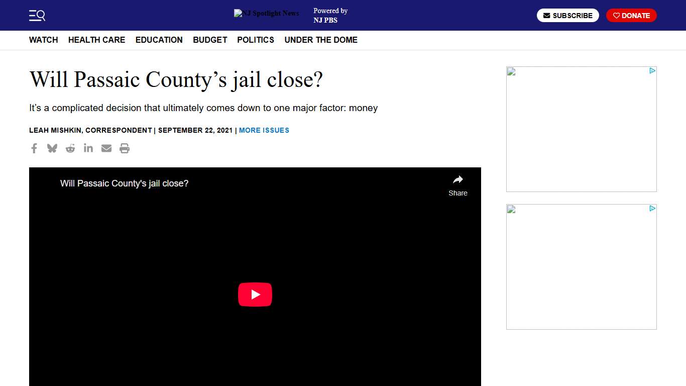 Will Passaic County's jail close? | Video | NJ Spotlight News